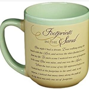 Elegant Green and Cream Footprints Mug